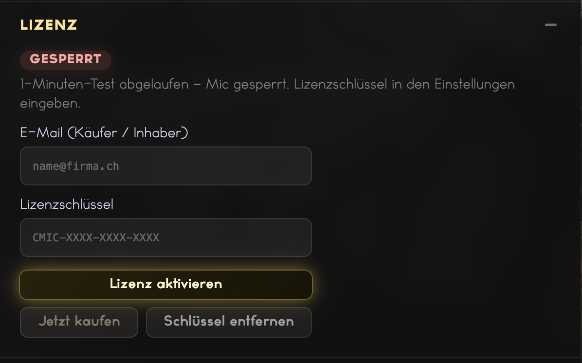 3. Lizenz aktivieren