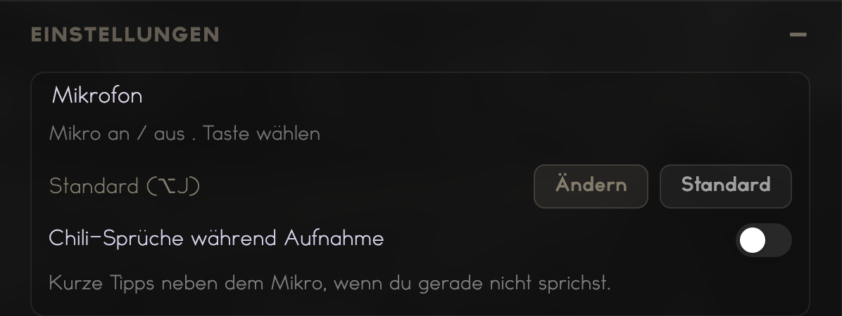 6. Mikrofon – Taste zum Ein- und Ausschalten